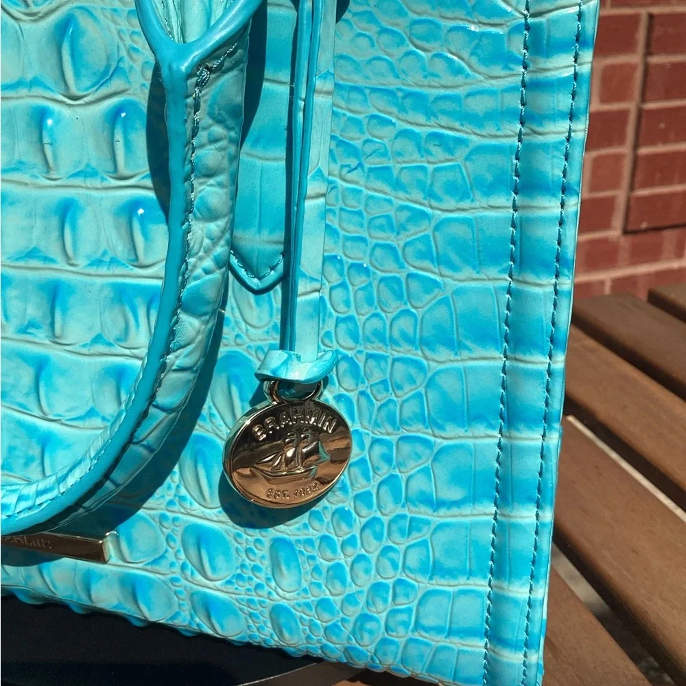 Brahmin Cami Tropic Blue Melbourne Satchel NWT - Picture 4 of 10